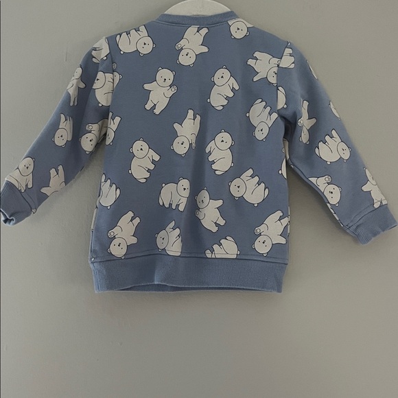 H&M Light Blue Polar Bear Sweatshirt and Pants Set 18M - Picture 3 of 7